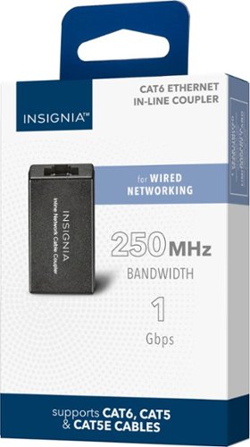 Insignia™ Cat-6 RJ-45 In-Line Coupler - Black GLOBAL SHIPPING