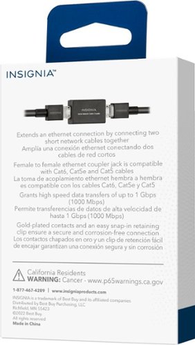 Insignia™ Cat-6 RJ-45 In-Line Coupler - Black HOW TO BUY