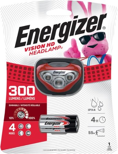 Energizer - Vision HD LED 300 Lumen Headlamp  (Batteries included) - red