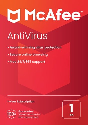 McAfee - Antivirus Protection (1 Windows PC Device), Internet Security Software (1-Year Subscription) - Windows