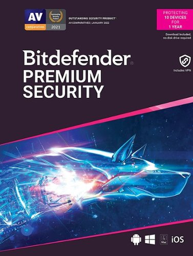 Bitdefender - Premium Security (10 Device) (1-Year Subscription) - Android, Apple iOS, Mac OS, Windows