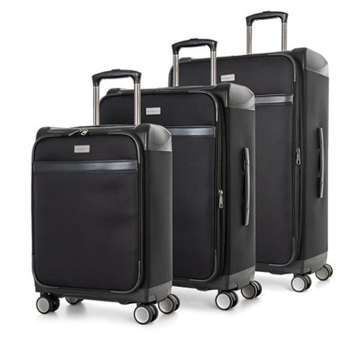 Bugatti - Washington Hybrid 3 Piece Luggage Set - Black