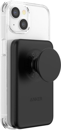 PopSockets x Anker MagGo 5000 mAh Portable Magnetic Battery Charger with Grip for MagSafe Compatible Devices - Black GLOBAL SHIPPING