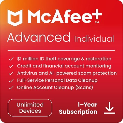  McAfee - McAfee+ Advanced Individual ID Theft Coverage, Monitoring, Privacy Protection &amp; Security Software (1-Year Subscription) - Android, Apple iOS, Chrome, Mac OS, Windows [Digital]