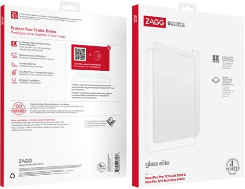 ZAGG InvisibleShield Glass Elite for Apple iPad 12.9 iPad Pro (Gen 3, 4, 5 & 6) - Clear WHERE TO BUY