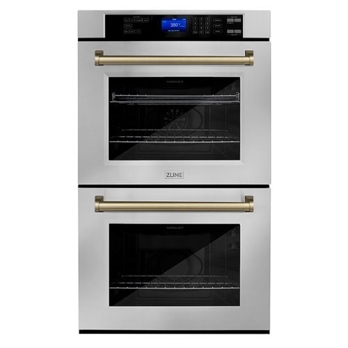 

ZLINE - 30" Autograph Edition Double Wall Oven with Self Clean and True Convection in Stainless Steel and Champagne Bronze - Black Stainless Steel