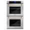 ZLINE - 30" Autograph Edition Double Wall Oven with Self Clean and True Convection in Stainless Steel and Polished Gold - Multicolor-Front_Standard