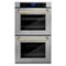 ZLINE - 30" Autograph Edition Double Wall Oven with Self Clean and True Convection in Polished Gold - Stainless Steel-Front_Standard