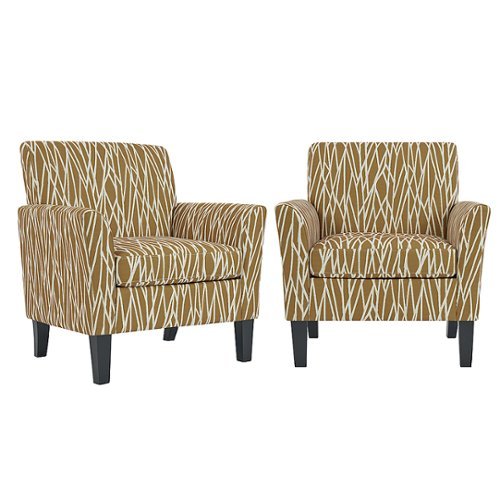 Handy Living - Marquee Transitional Flared Armchair (set of 2) - Gold