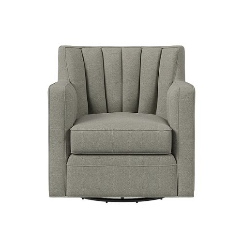 

Handy Living - Zerk Swivel Linen Armchair - Dove Gray