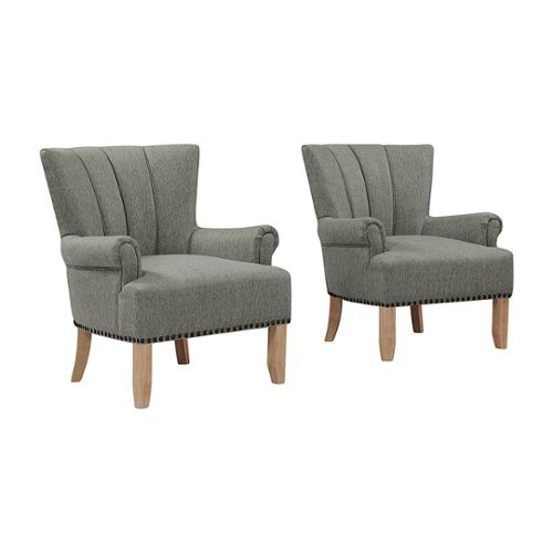 Handy Living - Merrimo Performance Fabric Arm Chair (set of 2) - Gray