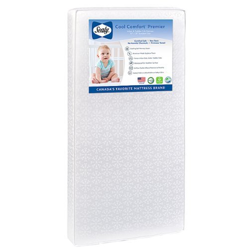 

Sealy - Baby Cool Comfort Premier 2-Stage Lightweight Waterproof Standard Toddler & Baby Crib Mattress - White
