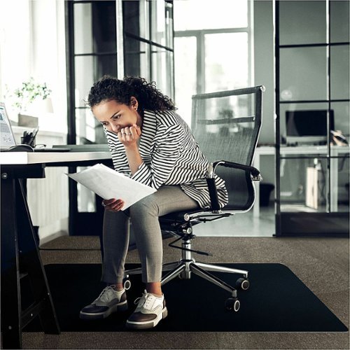 Floortex - Advantagemat Vinyl Rectangular Chair Mat for Carpets - 29.5" x 47" - Black