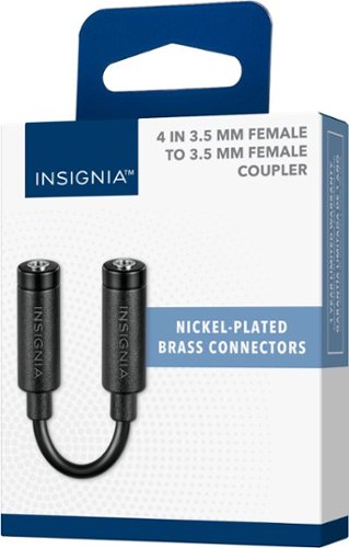 Insignia™ 4” Female-to-Female 3.5mm Coupler - Black GLOBAL SHIPPING