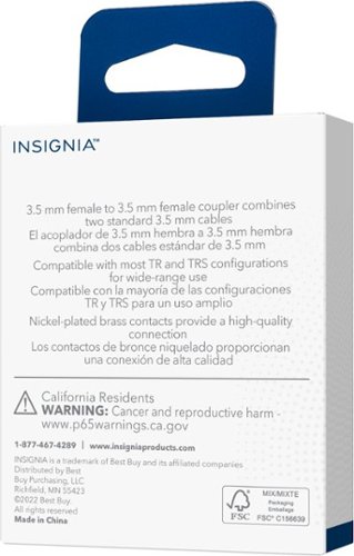 Insignia™ 4” Female-to-Female 3.5mm Coupler - Black HOW TO BUY
