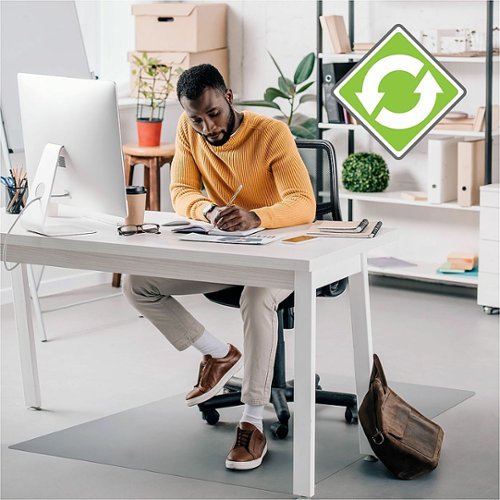 

Floortex - Ecotex Enhanced Polymer Rectangular Chair Mat with Anti-Slip Backing for Hard Floors - 36" x 48" - Clear