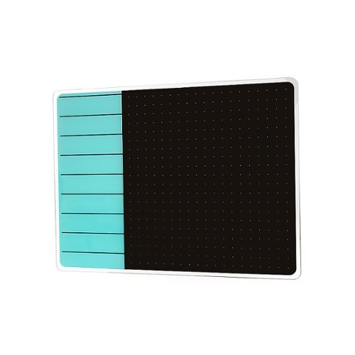 

Floortex - Viztex Glacier & Black Plan & Grid Glass Dry Erase Board - 17" x 23" - Teal