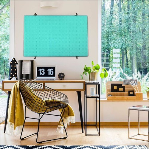 

Floortex - Viztex Glacier Multi-Purpose Grid Glass Dry Erase Board 30" x 40" - Teal