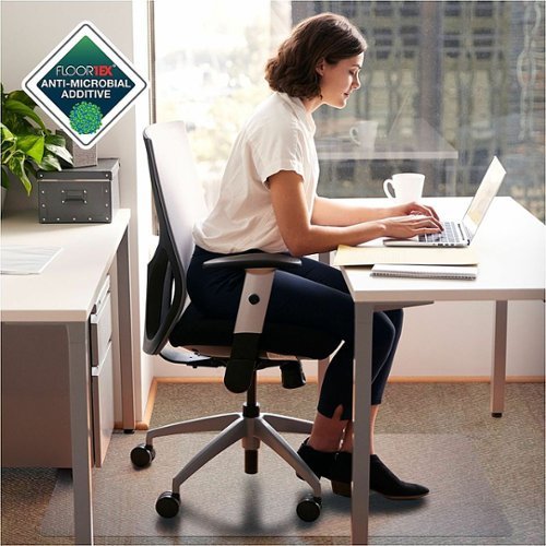 

Floortex - Advantagemat Anti-Microbial Rectangular Chair Mat for Carpets up to 3/8" - 45" x 53" - Fresh Mist