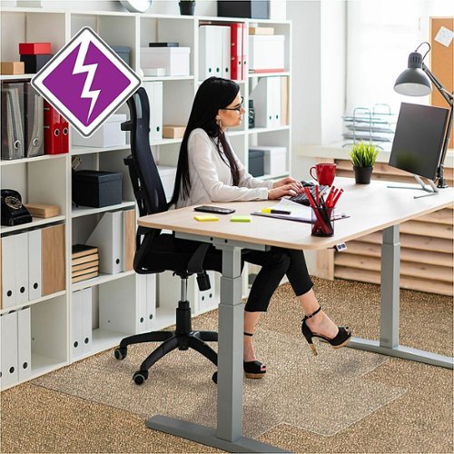 

Floortex - Computex Anti-Static Vinyl Lipped Chair Mat for Carpets up to 3/8" - 36" x 48" - Clear