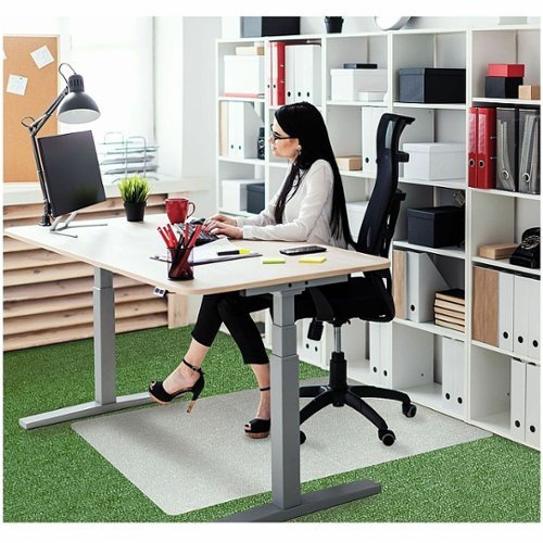 

Floortex - Ecotex Polypropylene Rectangular Foldable Chair Mat for Carpets - 45" x 53" - White