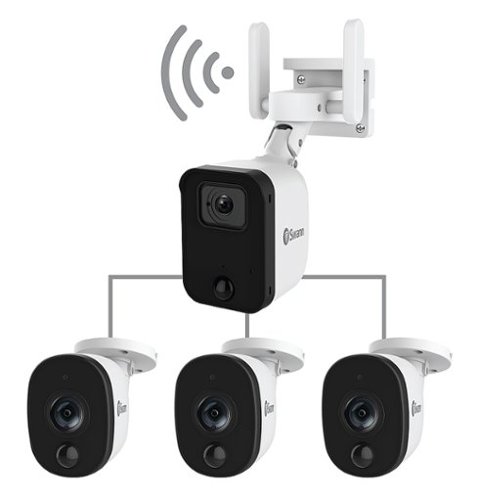  Swann Fourtify 4 Wireless Security Camera System 64GB Micro SD Card 4 Cameras1080p NVR System 2-Way Audio Indoor/Outdoor - White