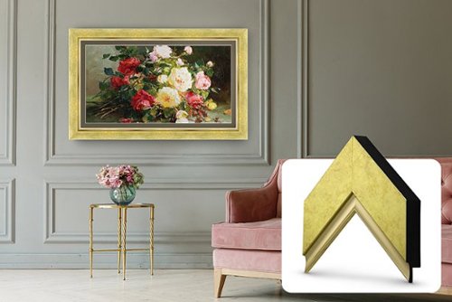 Frame My TV.com - Deco Premiere Bezel for Samsung the Frame TV - 65" - Contemporary Gold