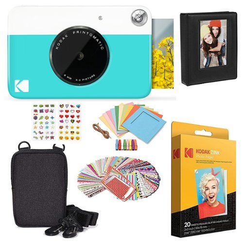 Kodak - Printomatic 2x3 Instant Camera Zink Technology Gift Kit - Blue
