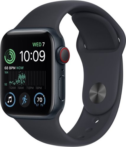 Apple Watch SE 2nd Generation (GPS + Cellular) 40mm Aluminum Case with Midnight Sport Band - M/L - Midnight