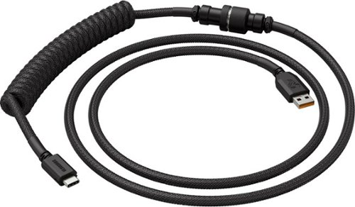 Glorious - Coiled USB-C Artisan Braided Keyboard Cable for Mechanical Gaming Keyboards - Black