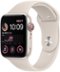 Apple Watch SE 2nd Generation (GPS + Cellular) 44mm Aluminum Case with Starlight Sport Band - S/M - Starlight - (2022)-Front_Standard