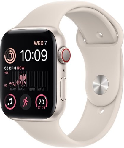 

Apple Watch SE 2nd Generation (GPS + Cellular) 44mm Aluminum Case with Starlight Sport Band - M/L - Starlight