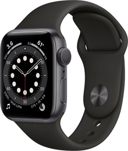 Geek Squad Certified Refurbished Apple Watch Series 6 (GPS) 40mm Space Gray Aluminum Case with Black Sport Band - Space Gray
