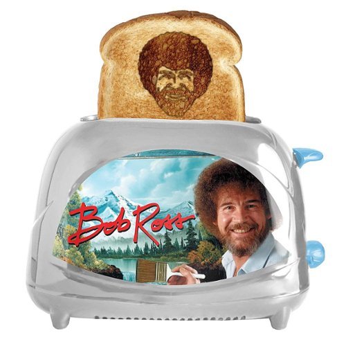 Uncanny Brands Bob Ross Toaster - Toasts Bob's Iconic Face onto Your Toast - Grey