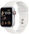 Apple Watch SE 2nd Generation (GPS + Cellular) 40mm Aluminum Case with White Sport Band - S/M - Silver (Verizon) - (2022)-Front_Standard