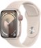 Geek Squad Certified Refurbished Apple Watch Series 9 (GPS + Cellular) 41mm Aluminum Case with Starlight Sport Band - Starlight (Verizon) - (2023)-Front_Standard