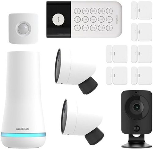  SimpliSafe - Home Security System with Indoor and Outdoor Cameras - 12 Piece System - White