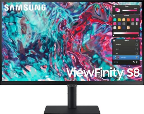 Samsung - 27" ViewFinity S8 4K UHD IPS Thunderbolt4 HDR10 with Speakers - Black