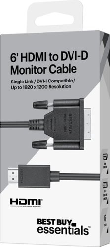 Best Buy essentials™ 6’ HDMI-to-DVI-D Monitor Cable - Black WORLDWIDE DELIVERY