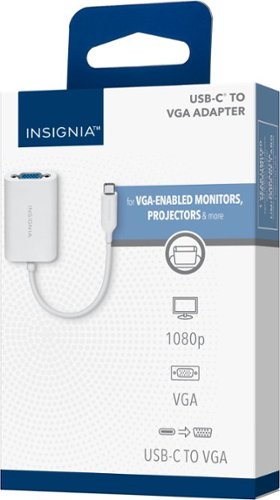Insignia™ USB-C-to-VGA Adapter - White GLOBAL SHIPPING