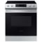 Samsung - 6.3 cu. ft. Smart Slide-in Electric Range with Air Fry and Convection - Stainless Steel-Front_Standard