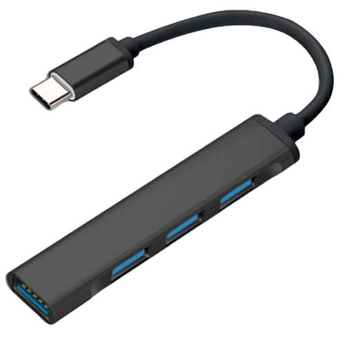 Sanoxy - USB-C Type C to USB 3.0 4 Port Hub Splitter - Black-Front_Standard 