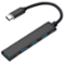Sanoxy - USB-C Type C to USB 3.0 4 Port Hub Splitter - Black-Front_Standard