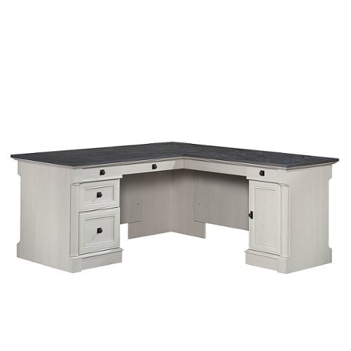 Sauder - Palladia L-Shaped Desk - White/Black