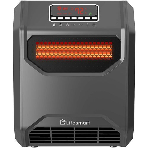 Lifesmart - 6-Element Infrared Heater with Front Intake Vent and UV Light - Black
