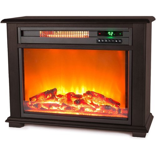 Lifesmart - Fireplace Heater - Dark Walnut