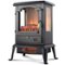 Lifesmart - 3 Sided Flame View Infrared Heater Stove - Black-Front_Standard