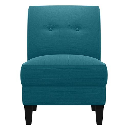 

Handy Living - George Transitional Linen Slipper Chair - Peacock Blue