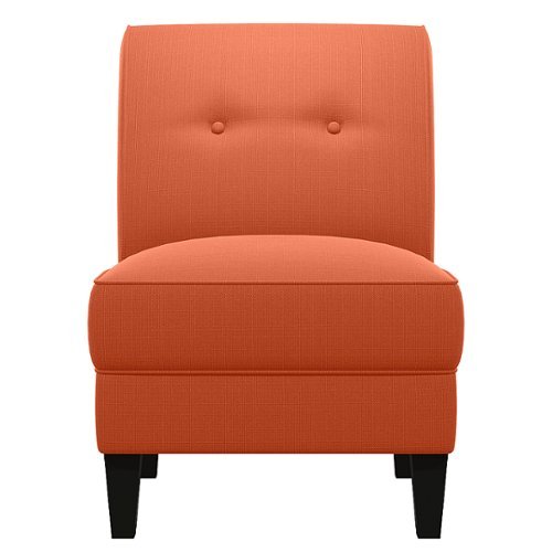 Handy Living - George Transitional Linen Slipper Chair - Vibrant Orange