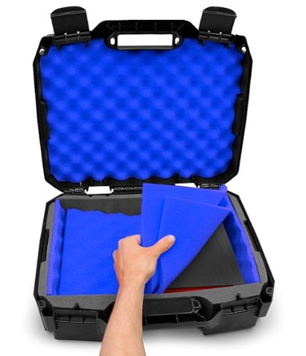 CASEMATIX Hard Shell Case with Shock-Absorbing Foam Fits up to 15 Inch Laptop and Accessories - Black GLOBAL SHIPPING